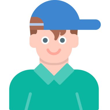 avatar erkek simgesi düz stil