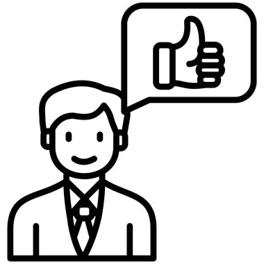 Başparmaklar yukarı vektör illüstrasyon tasarımı ile iş adamı