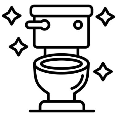 Klozet ikonu ana hatları vektörü. Temizlik kabı. klozet