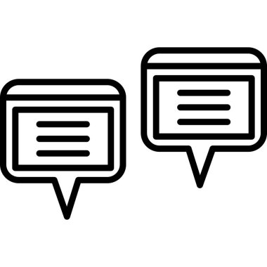 Sohbet mesajı ikonu vektör ana hatları çizimi