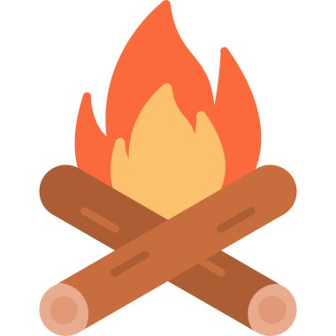 Kamp ateşi. Web simgesi basit illüstrasyon