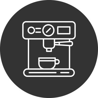 Kahve makinesi simgesi. Kahve makinesi vektör simgesi web için basit örnek