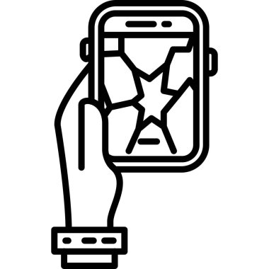 Akıllı telefon simgesi ile el saati, basit biçim