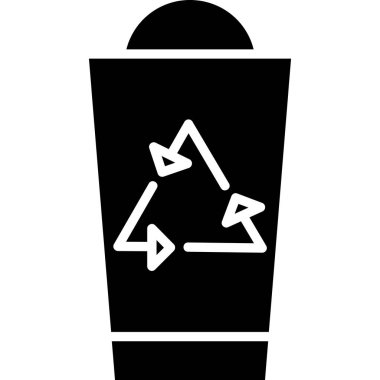 Çöp kutusu simgesi ve vektör illüstrasyonu beyaz arkaplanda izole edildi