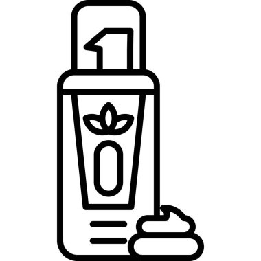 Yaprak ikonlu şişe. Web için şişe vektör simgelerinin özet çizimi