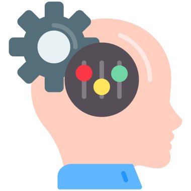 Beyin. Web simgesi basit illüstrasyon