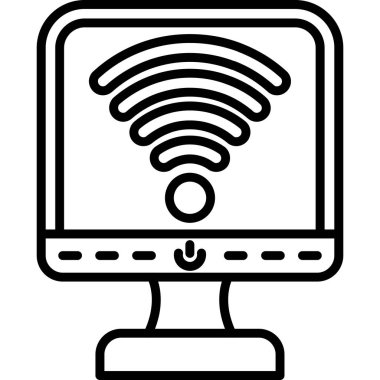 Kablosuz. Web simgesi basit illüstrasyon