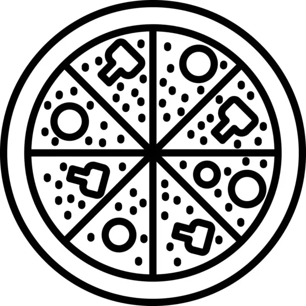 Beyaz arka planda bir pizzanın vektör çizimi