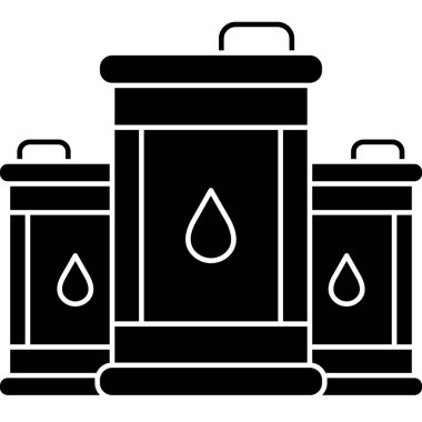 Benzin deposu vektör simgesi. Beyaz arkaplanda izole edilmiş basit vektör illüstrasyonu.