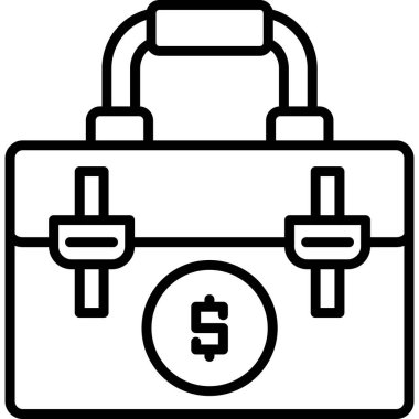 çanta çanta iş simgesi ana hat biçiminde