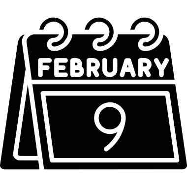 Şubat 20. Günlük takvim ikonu vektör illüstrasyonu. Tarih, zaman ve ay. Takvim ayının takvim simgesi. Şubat ayı takvimi.