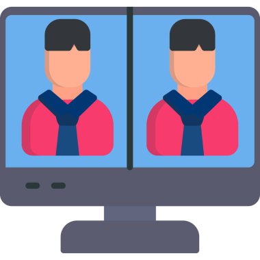 video konferans simge vektör çizim