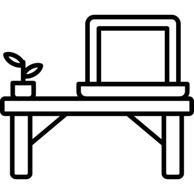 Bitki simgesi olan masa