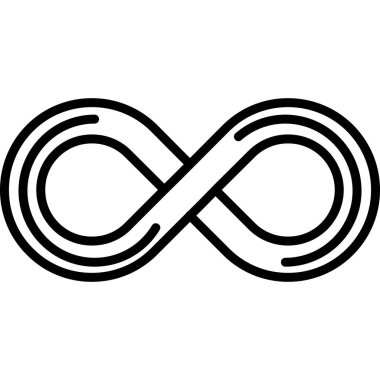 Sonsuzluk işareti simgesi. Beyaz arkaplanda izole edilmiş web tasarımı için sınırsız işaret vektör simgesi