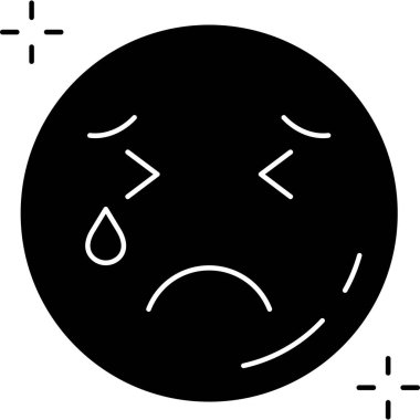 hüzünlü simge tasarımı vektör çizimi