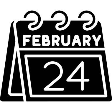 25 Şubat takvim simgesi takvime uygun bir şekilde oluşturuldu. Takvim. Şubat. vektör