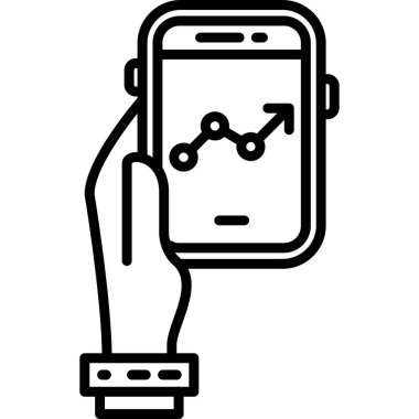 grafik simgesi ve tasarım içeren akıllı telefon