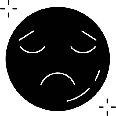hüzünlü emoji vektör çizimi tasarımı