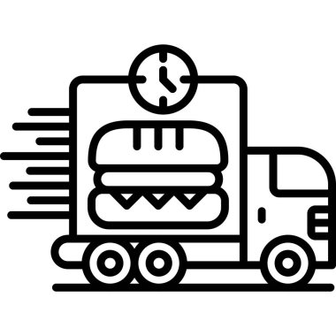 Çizgi biçiminde hamburger fast food simgesi