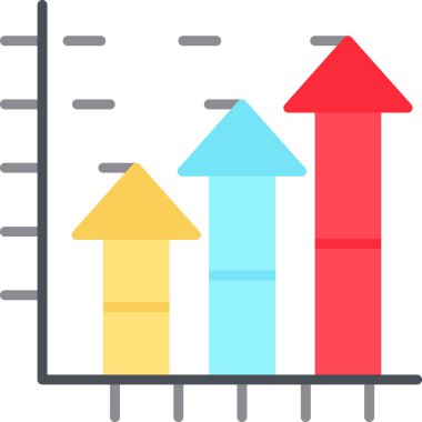 düz stil çubuk grafik büyüme simgesi