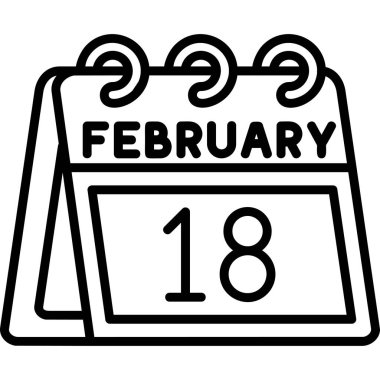 11 Şubat simgesine sahip takvim, beyaz arkaplanda izole edildi.