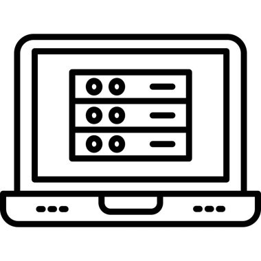 bilgisayar sunucu vektör simgesi tasarımı, düzenlenebilir vuruş