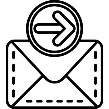 e-posta zarfı simgesi ana hat biçiminde