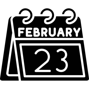 Beyaz arkaplanda 25 Şubat takvimi