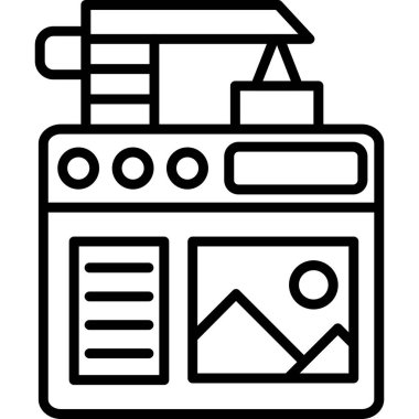 Ana hatlar biçiminde inşaat yapı ikonu