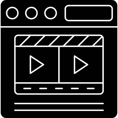 video. Web simgesi basit illüstrasyon