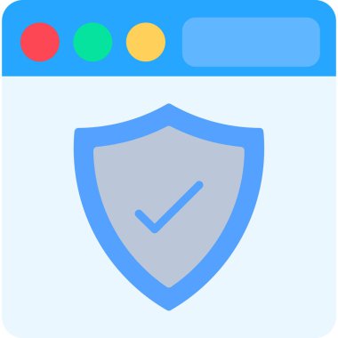 Kalkan simgesi. Web için basit güvenlik vektör simgeleri çizimi