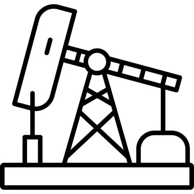 Endüstriyel petrol rafinerisi simgesi, vektör illüstrasyonu