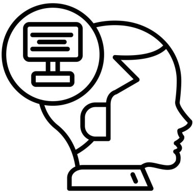 dizüstü bilgisayar simgesi vektör çizelgesine sahip baş