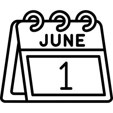 Haziran takvim simgesi tasarımı illüstrasyonu