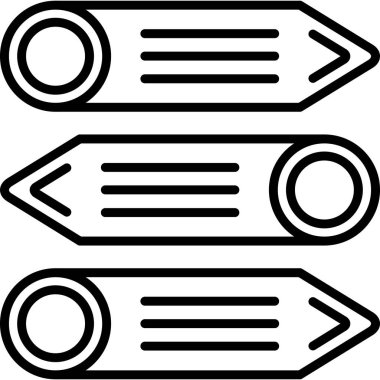 ok yönü simgesi ana hat biçiminde