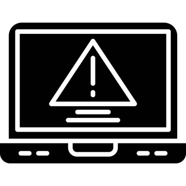 Dolu ana hatlı bilgisayar simgesi uyarısı