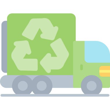 Çöp geri dönüşümü düz simgesi