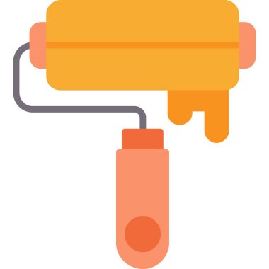 Boya silindiri düz vektör simgesi