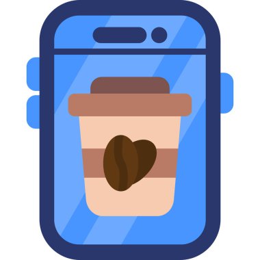 Kahve. Web simgesi basit illüstrasyon