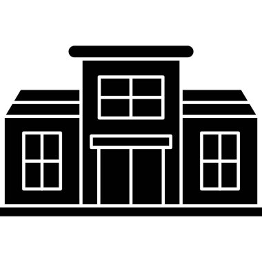 Okul binası simgesi, basit biçim