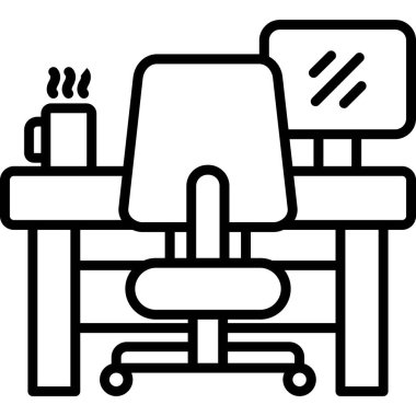 Masa sandalyesi. Web simgesi basit tasarım