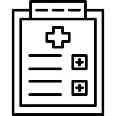 tıbbi rapor simgesi, basit satır biçimi