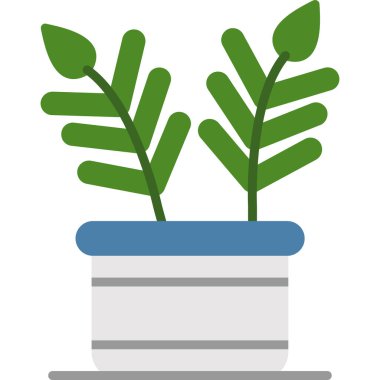 çömlekte bitki, illüstrasyon, vektör, beyaz arkaplanda.