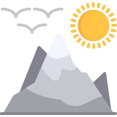 dağ simgesi, vektör illüstrasyonu