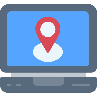 konum haritası konumu simgesi düz biçimli