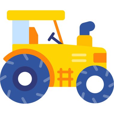 Traktör vektör simgesi, tarımla ilgili vektör illüstrasyonu