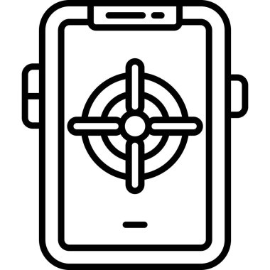 Hareket eden telefon simgesi, anahat stili