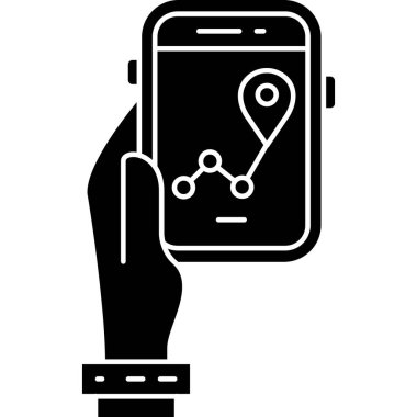 gps navigasyon haritası simgesi ana hat biçiminde