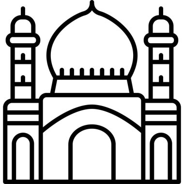 Cami inşa simgesi, basit vektör illüstrasyonu