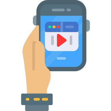 el ele tutuşan cep telefonu vektör çizimi tasarımı